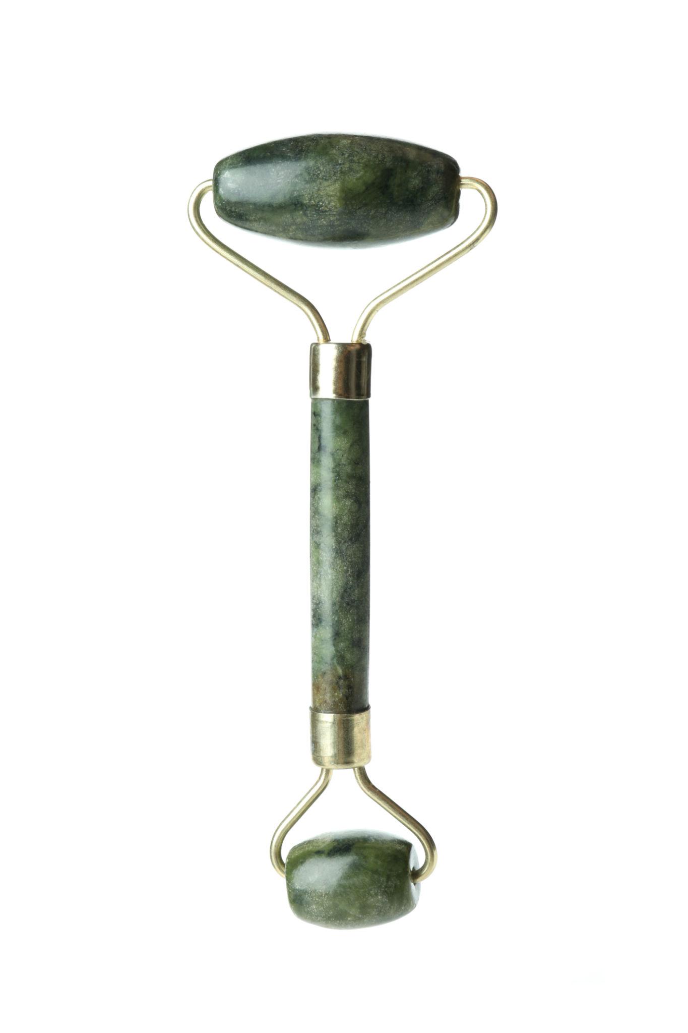 Rouleau de Massage Visage en Jade – Anti-Poches & Effet Lissant