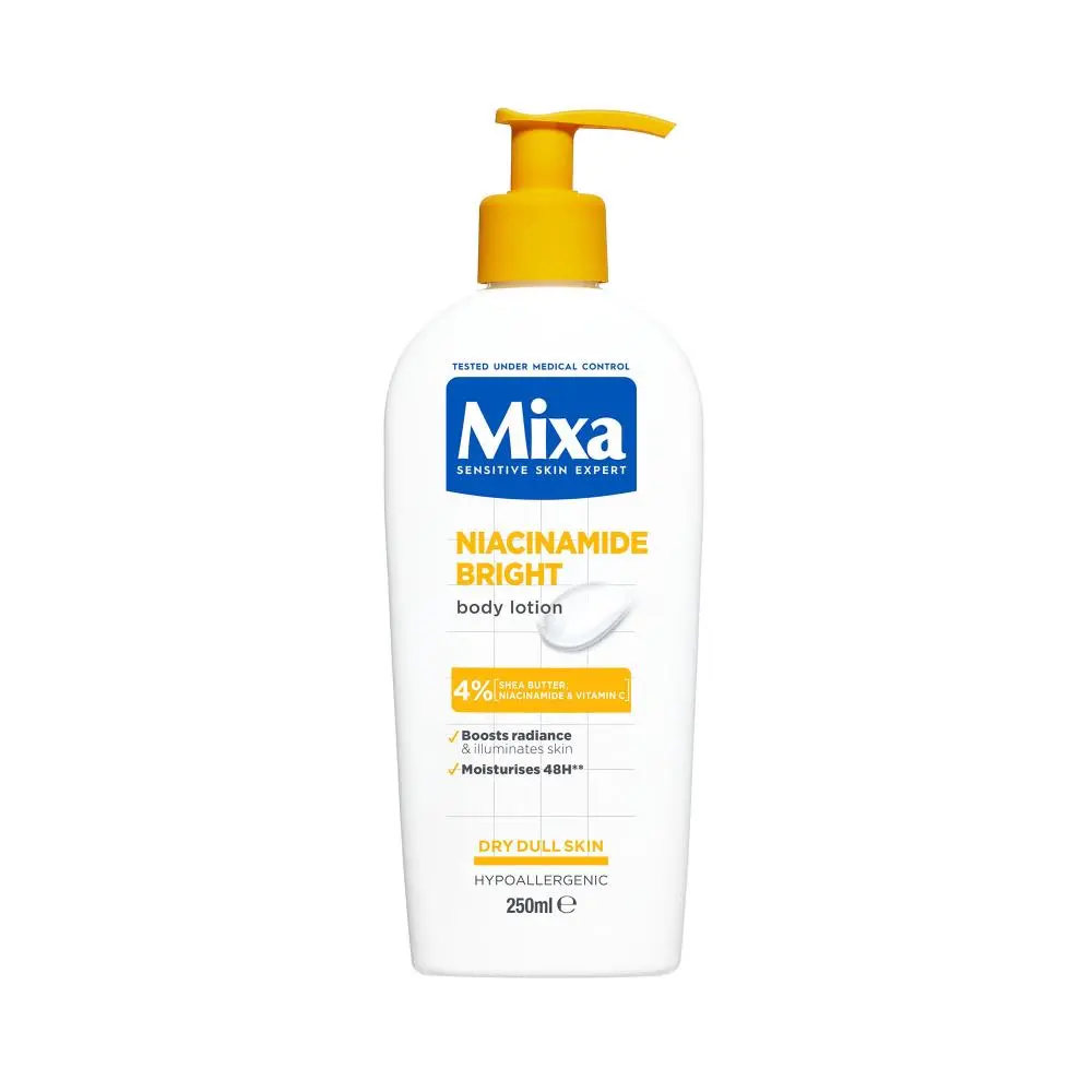 Mixa Lait Corps Niacinamide – Lait Hydratant Unifiant Anti-Taches pour Peaux Sèches
