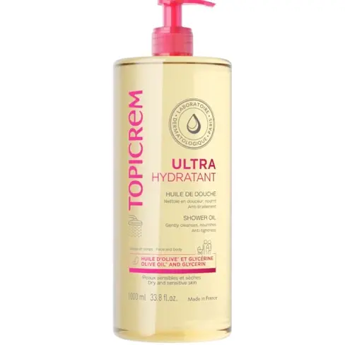 Topicrem Ultra-Hydratant Huile de Douche 1000ml – Huile Lavante Nourrissante Peaux Sèches et Sensibles – Image 2