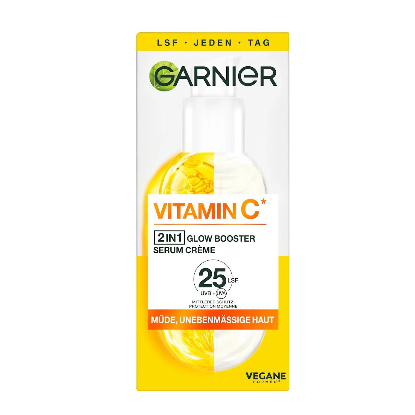 Garnier Vitamin C 2 en 1 Sérum Crème SPF 25 – Éclat & Protection