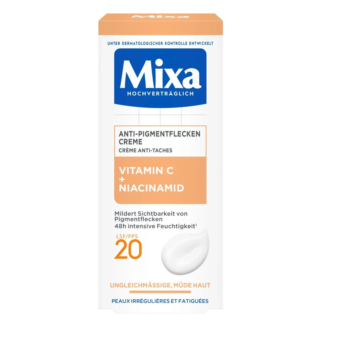 Mixa Crème Anti-Taches SPF 20 – Vitamine C & Niacinamide Éclat du Teint