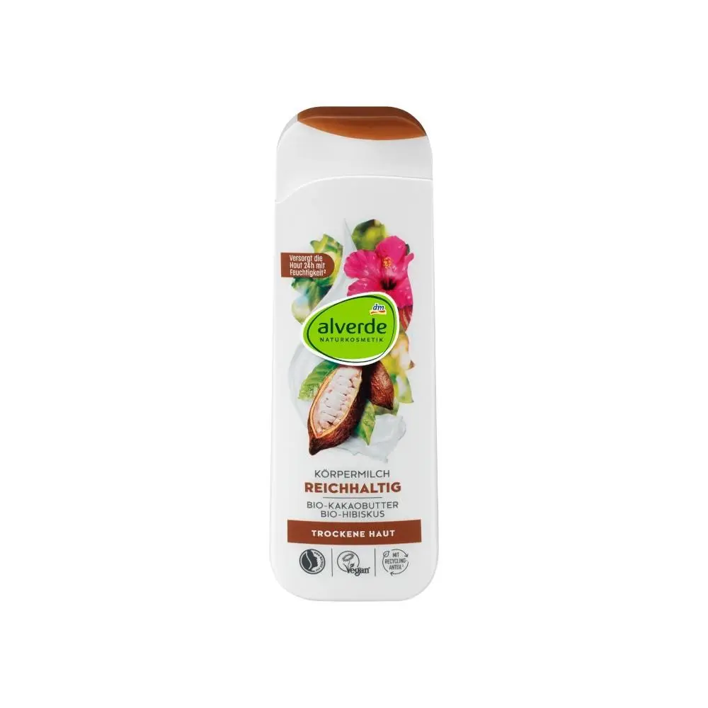 Alverde Lait Corps Bio Kakaobutter & Hibiscus – Hydratation Peaux Sèches