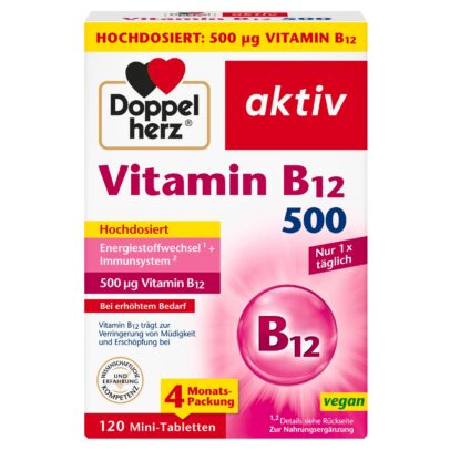 Doppelherz Vitamin B12 500 – Énergie, Fatigue & Système Immunitaire