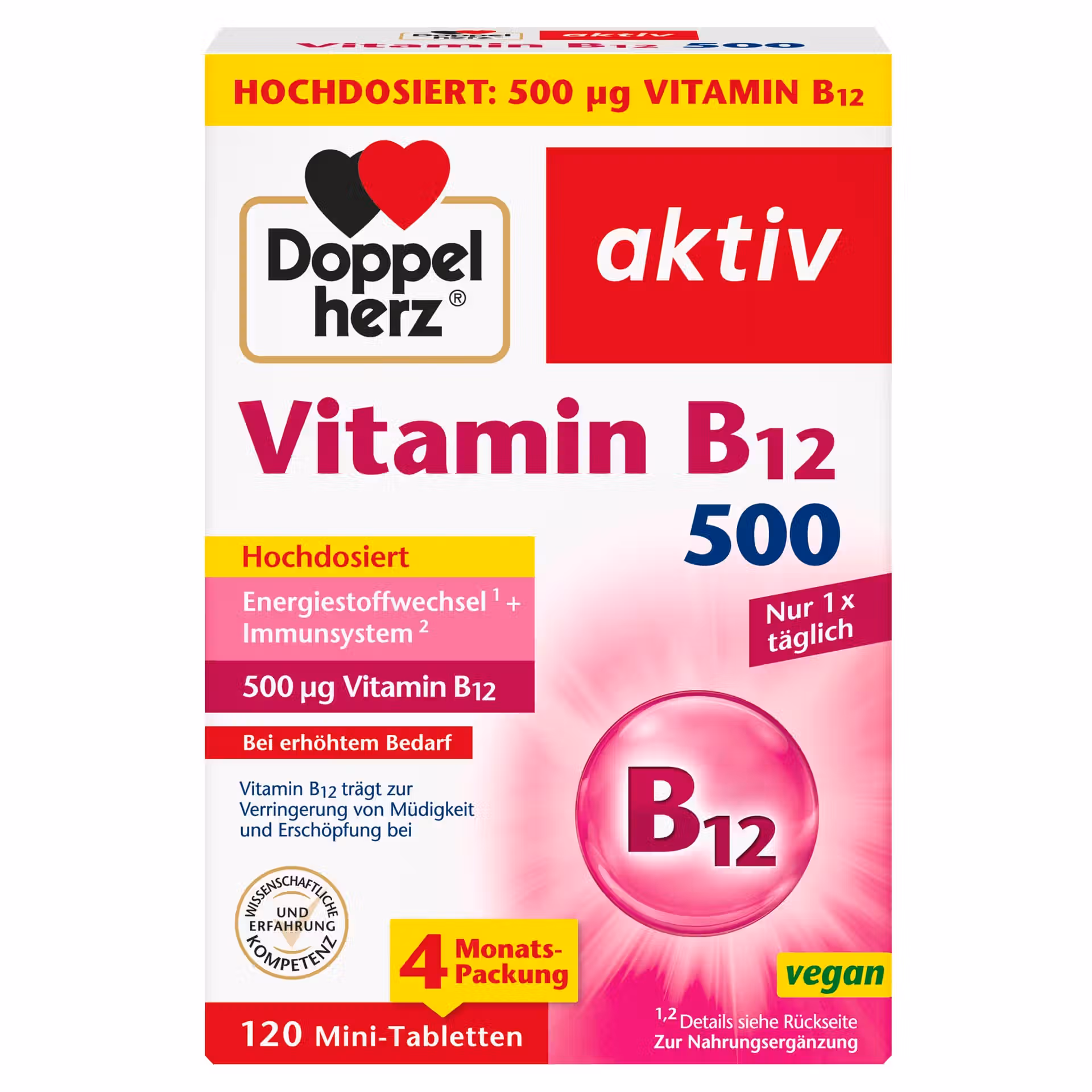 Doppelherz Vitamin B12 500 – Énergie, Fatigue & Système Immunitaire
